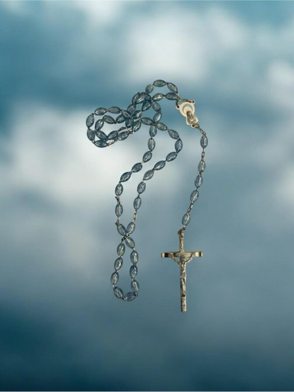 🫶🏻 Light Blue and Silver Rosary